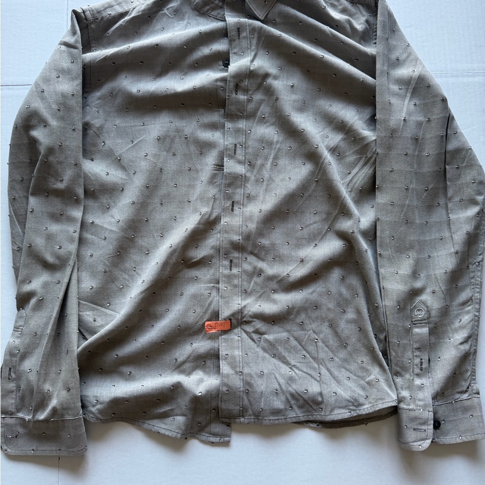 Ag Adriano Goldschmied Tan Button-Up Shirt with Studded Detail